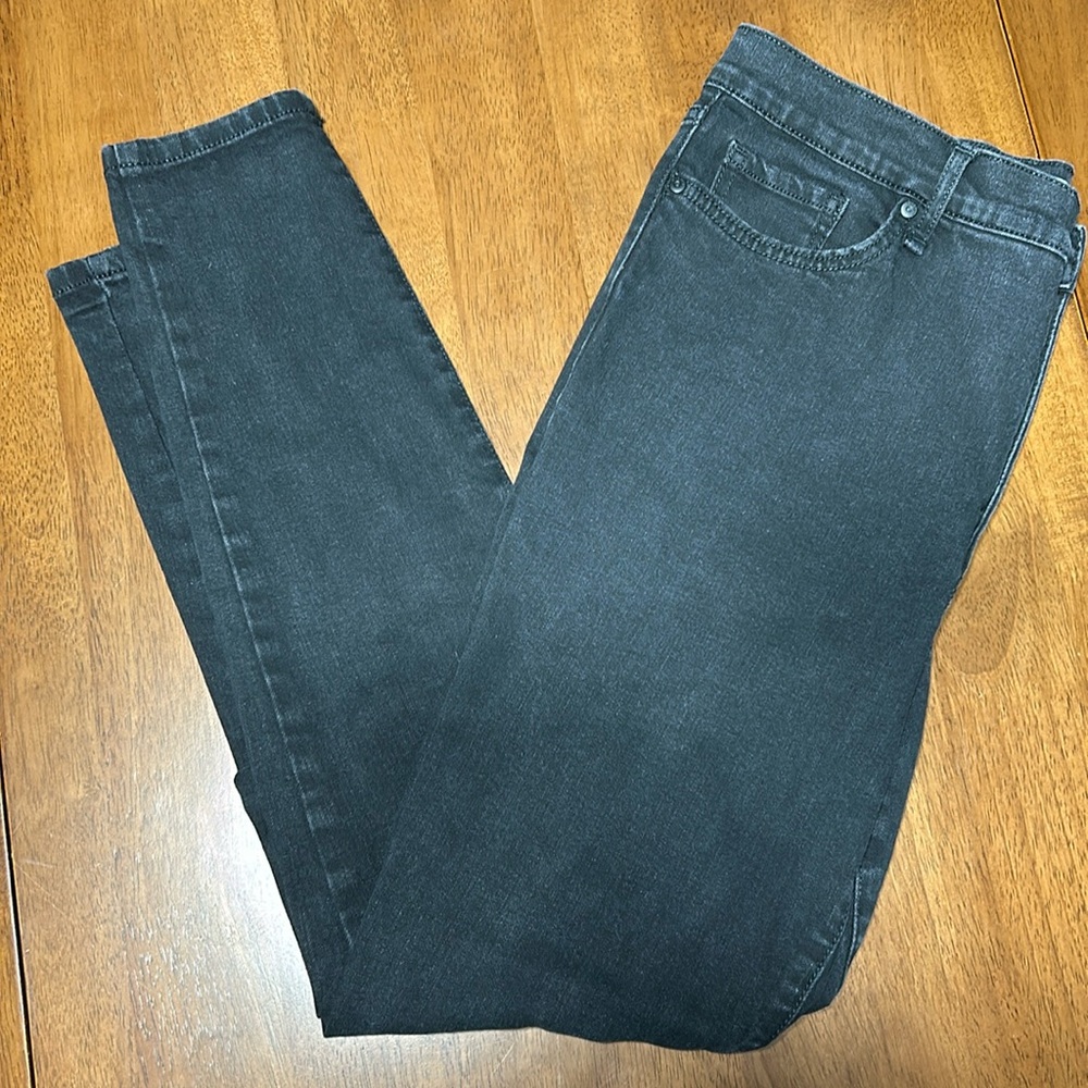 NINE WEST BLACK STRETCH JEANS HIGH RISE PERFECT SKINNY 14